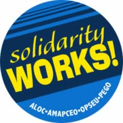 Solidarity works! round sticker