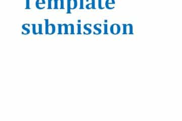 Title page that reads: "Template submission"