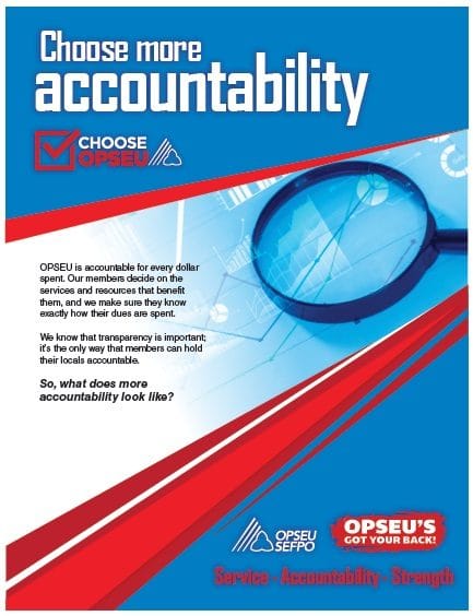 Choose more accountability, choose OPSEU poster.