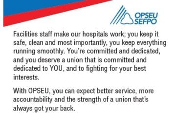 OPSEU fights hard for facilities staff poster.