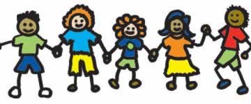 Illustration of children holding hands