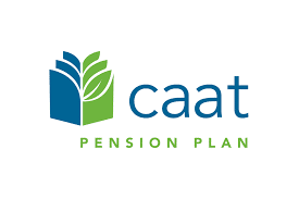 The green and blue stylized logo of the CAAT Pension Plan